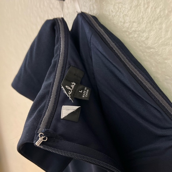 NWOT Song of Love Navy Blue Off-the-Shoulder Maxi Dress - Picture 9 of 9